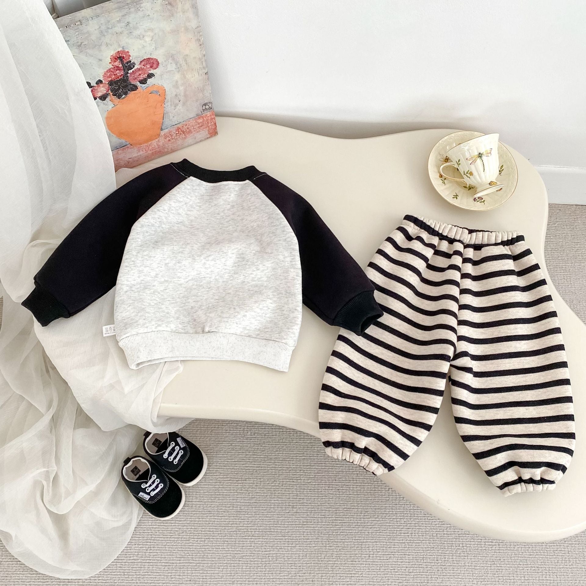 Winter and Autumn Baby Kids Girls Long Sleeves Cartoon Pattern Pullover and Striped Pants Clothing Set, MyKids-USA®, Baby & Toddler Outfits, MyKids-USA -  -  -  -  -  -  - 