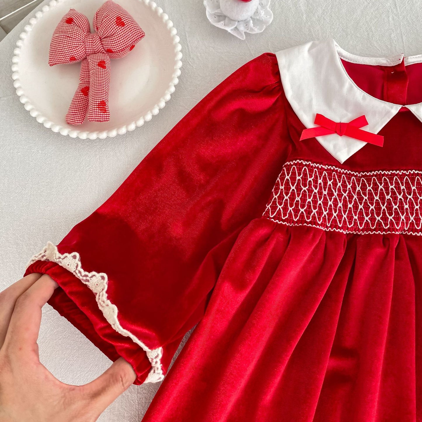 MyKids-USA® Autumn Lace Trim Baby Kids Girls Princess Long Sleeves Color Patchwork Dress