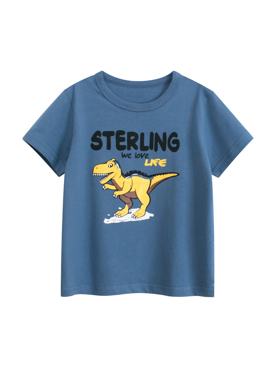 Summer Boys’ Animals Cartoon and Letters Pattern T-shirt in European and American Style, MyKids-USA®, Baby & Toddler Tops, MyKids-USA -  -  -  -  -  -  - 