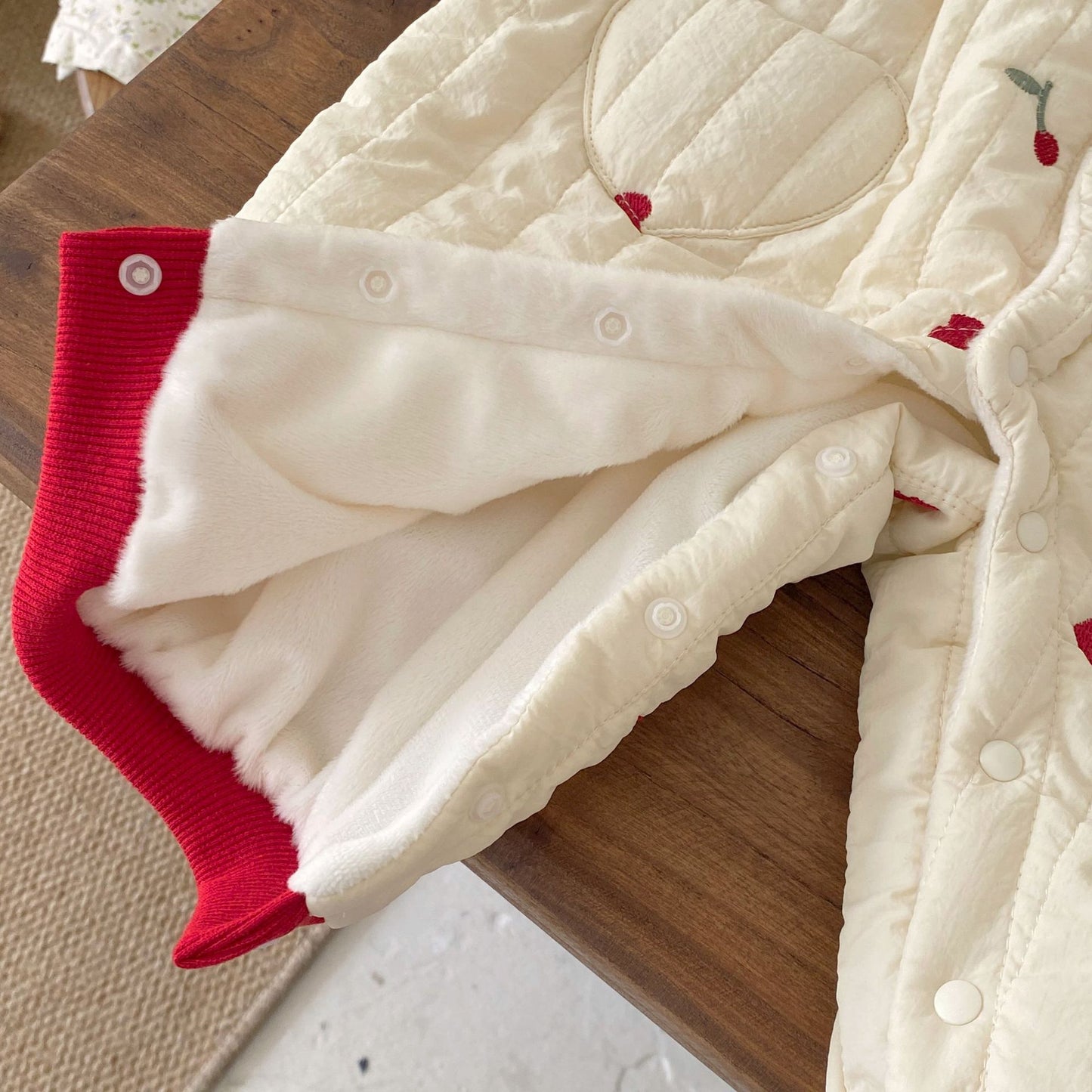 Winter Arrival Baby Girls Flowers and Hearts Pattern Warm Padded Thick Romper, MyKids-USA®, Baby & Toddler Outfits, MyKids-USA -  -  -  -  -  -  - 