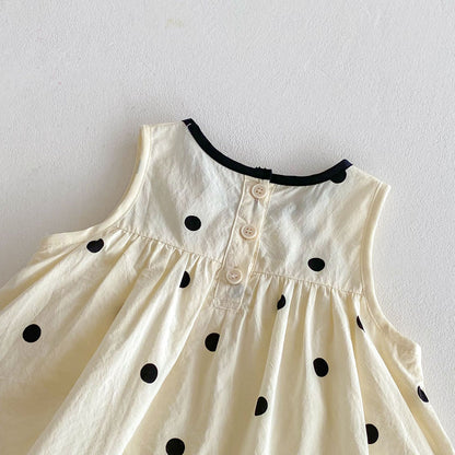 Summer Arrival Baby Girls Cute Sleeveless Polka Dots Pattern Dress Design Strap Onesies, MyKids-USA®, Baby One-Pieces, MyKids-USA -  -  -  -  -  -  - 