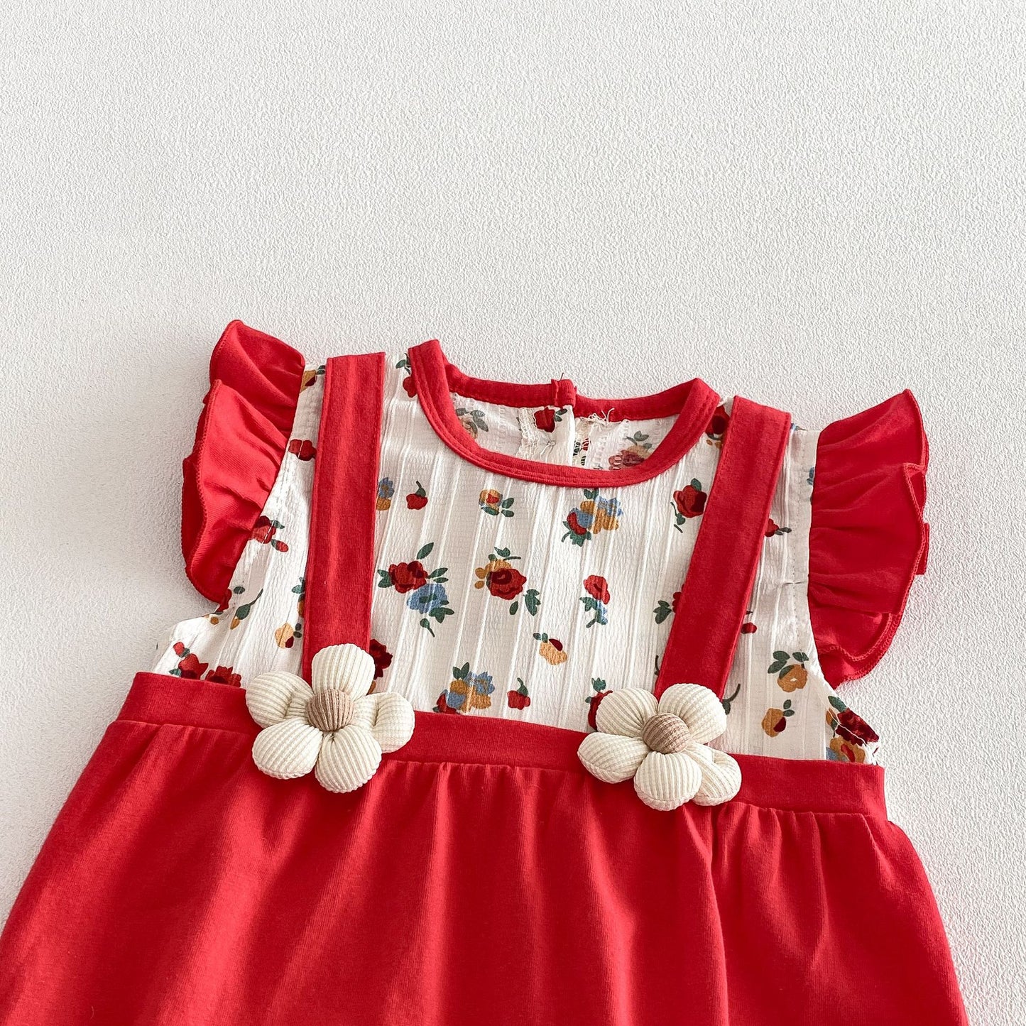 Summer Arrival Baby Girls Fly Sleeves Flowers Pattern Color Patchwork Bodysuit, MyKids-USA®, Bodysuits, MyKids-USA -  -  -  -  -  -  - .