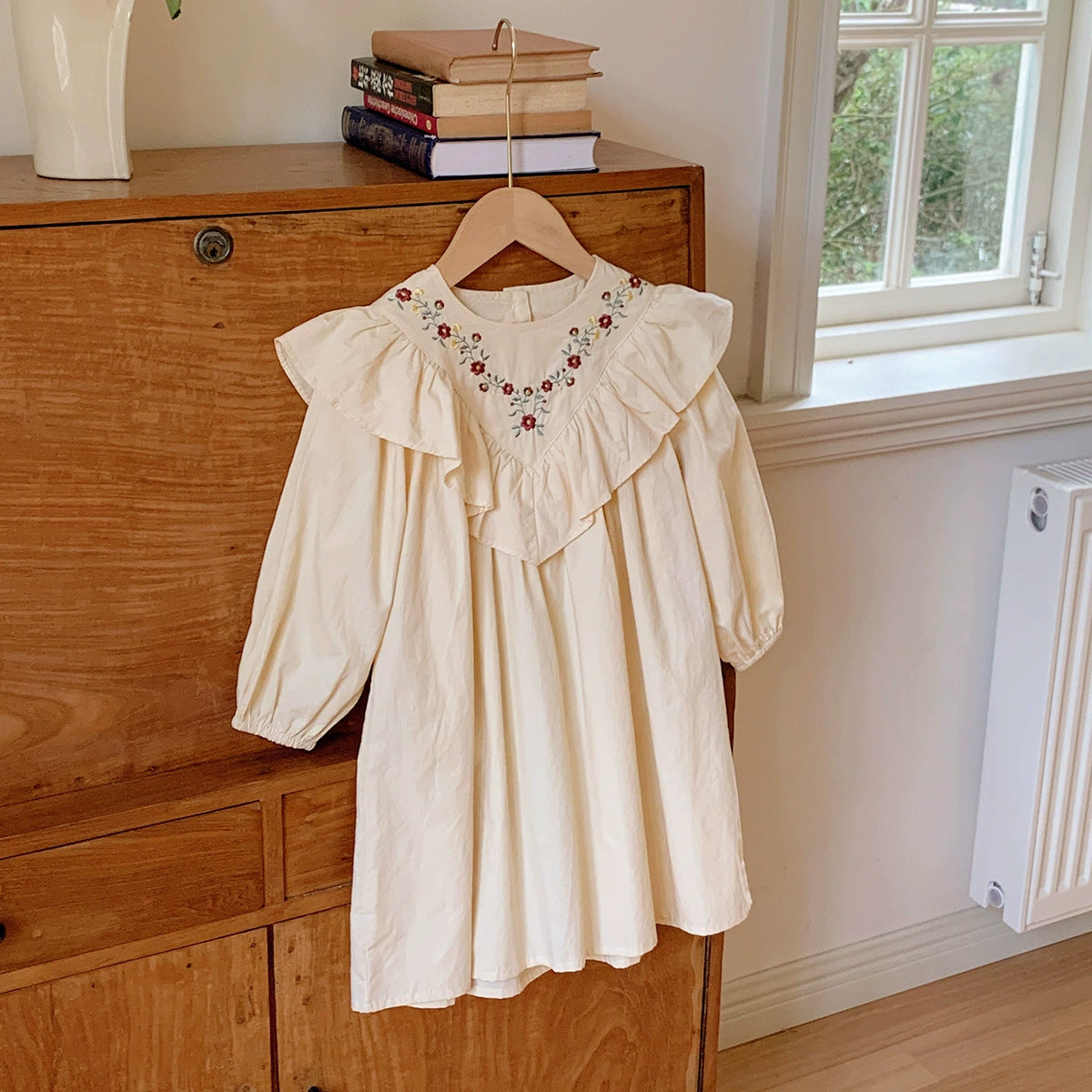 Autumn Arrival Baby Kids Girls Flowers Embroidered Pattern Long Sleeves Dress, MyKids-USA®, Baby & Toddler Dresses, MyKids-USA - Size/Age - 90 (12-24M) - Color - Apricot -  -  - TR2508312340-A