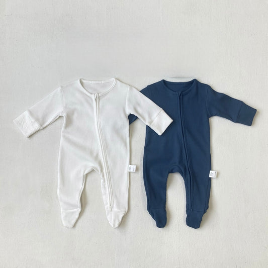 Autumn and Spring Arrival Baby Unisex Solid Color Zip-up Long Sleeves Rompers, MyKids-USA®, Baby One-Pieces, MyKids-USA -  -  -  -  -  -  - .