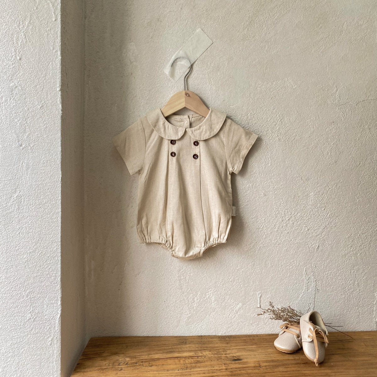 Summer Arrival Baby Short Sleeves Striped Pattern Bodysuit
