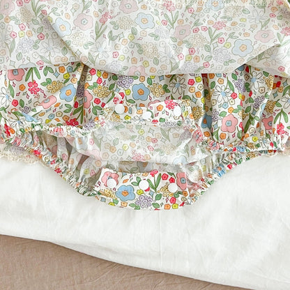 Summer Girls Flowers Pattern Lace Trim Fly Sleeves Onesies and Dress – Princess Sister Matching Set, MyKids-USA®, Baby & Children's Outfits, MyKids-USA -  -  -  -  -  -  - .