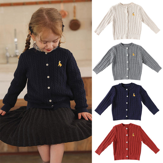 Autumn and Winter Arrival Baby Kids Unisex Long Sleeves Striped Pattern Crew Neck Knitted Cardigan, MyKids-USA®, Cardigans, MyKids-USA -  -  -  -  -  -  - 