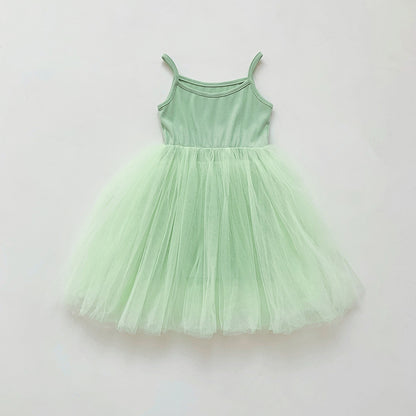 Summer Baby Kids Girls Sleeveless Plain Tulle Patchwork Strap Dress, MyKids-USA®, Baby & Children's Dresses, MyKids-USA - Size/Age - 80 (9-12M) - Color - Light Green -  -  - TR2605152315-D.