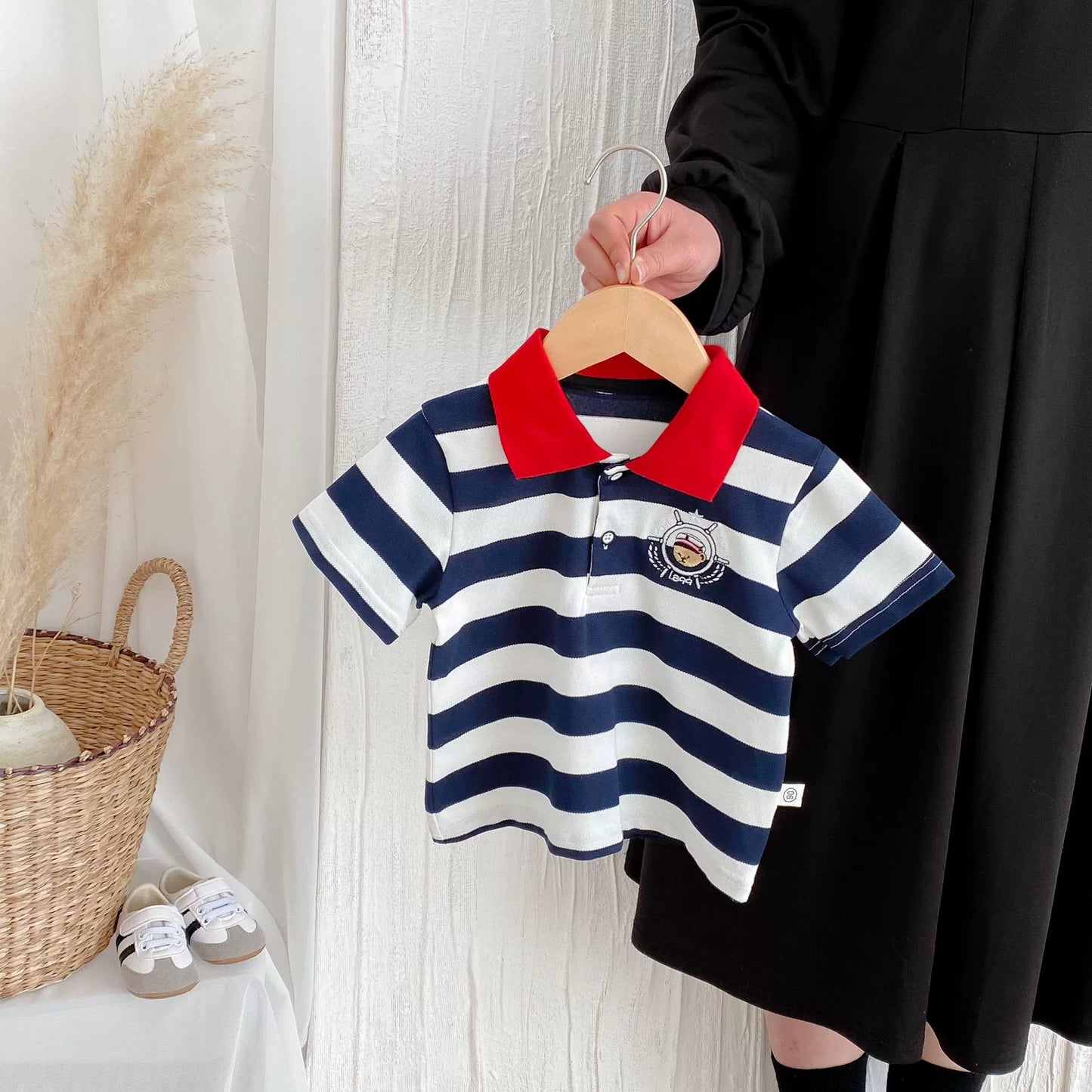 Summer Arrival Baby Kids Boys Casual Striped Short Sleeves Top Polo, MyKids-USA®, Baby & Toddler Tops, MyKids-USA - Size/Age - 90 (12-24M) - Color - Blue -  -  - TR2506142018-A