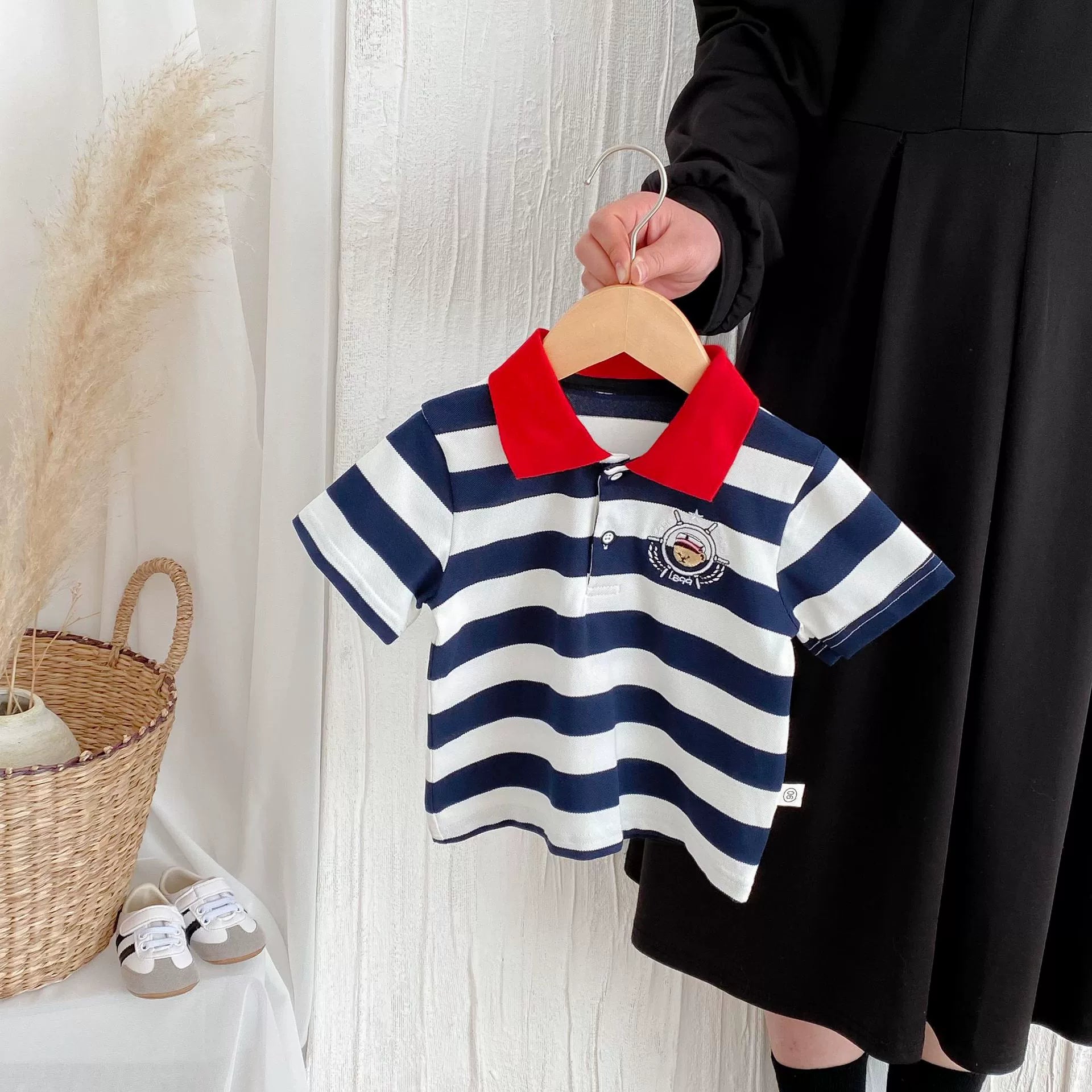 Summer Arrival Baby Kids Boys Casual Striped Short Sleeves Top Polo, MyKids-USA®, Baby & Toddler Tops, MyKids-USA - Size/Age - 90 (12-24M) - Color - Blue -  -  - TR2506142018-A