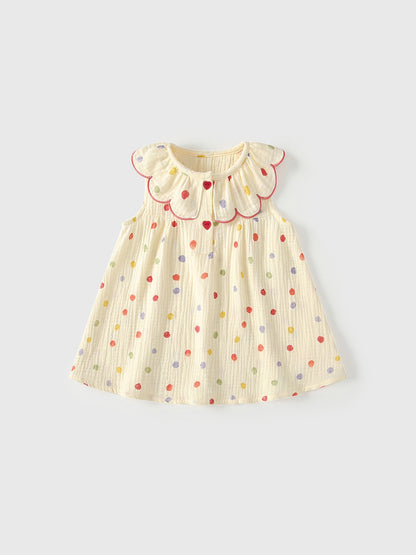 Design Summer Baby Kids Girls Sleeveless Polka Dots Pattern Dress, MyKids-USA®, Baby & Children's Dresses, MyKids-USA - Size/Age - 80 (9-12M) - Color - Light Yellow -  -  - TR2605162323-A.