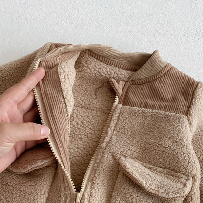 Winter Arrival Baby Unisex Long Sleeves Zip-up Fluffy Casual Rompers, MyKids-USA®, Baby One-Pieces, MyKids-USA -  -  -  -  -  -  - 