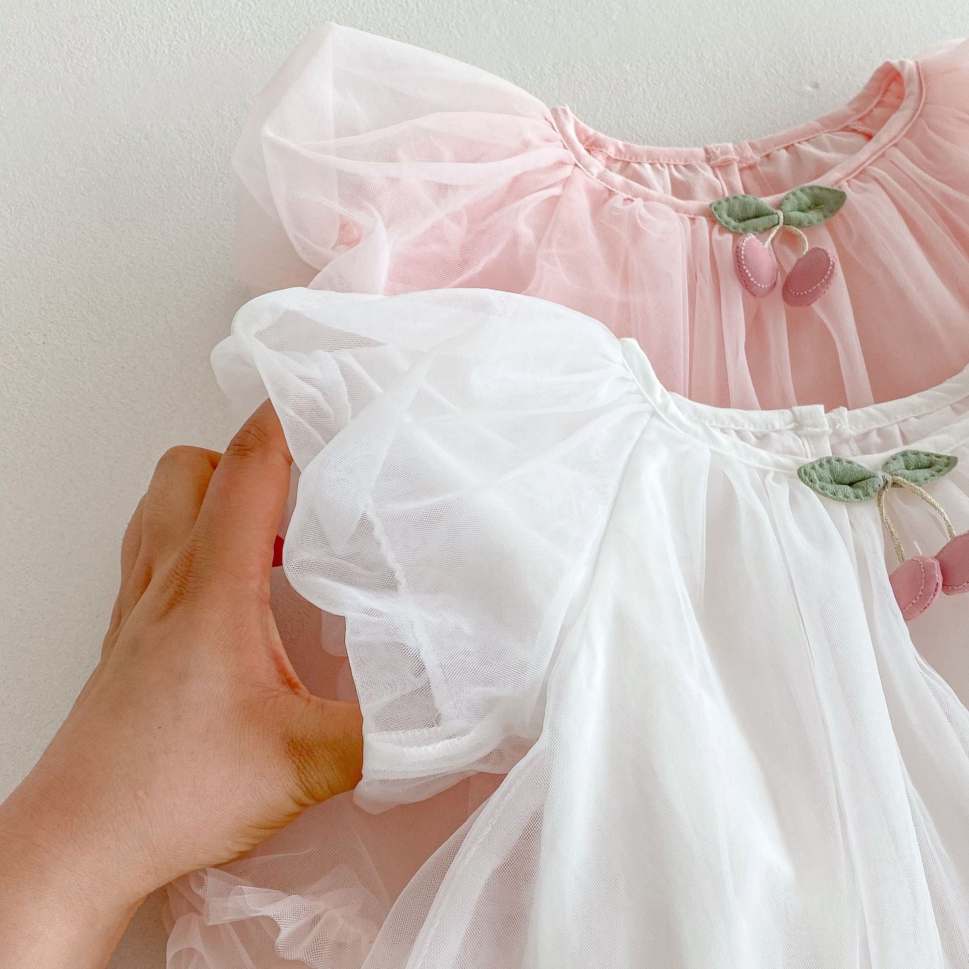 Summer Arrival Baby Girls Cute Short Sleeves Solid Color Tulle Design Onesies, MyKids-USA®, Baby One-Pieces, MyKids-USA -  -  -  -  -  -  - 