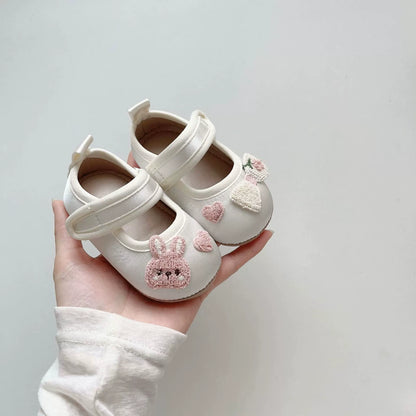 Spring and Autumn Baby Girl Fashion Rabbit and Heart Pattern Toddler Soft-Sole Anti-slip Walking Shoes, MyKids-USA®, First Steps & Crawlers, MyKids-USA - Size/Age - insole length 11.00 cm - Color - White -  -  - TR2509082313-B