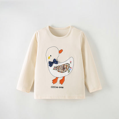 MyKids-USA® Spring and Autumn Baby Kids Girls Cartoon Pattern Long Sleeves Top