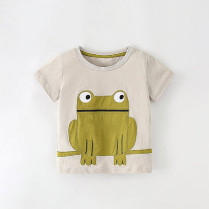 Baby Boy Cartoon Embroidered Pattern Comfy Fashion T-Shirt