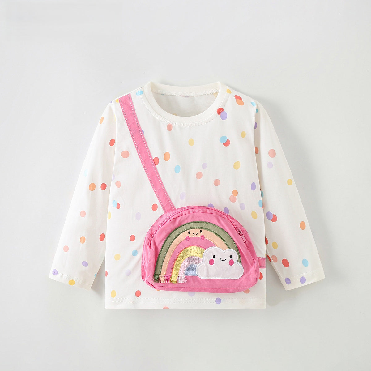 MyKids-USA® Spring and Autumn Baby Kids Girls Polka Dots Pattern Long Sleeves Top