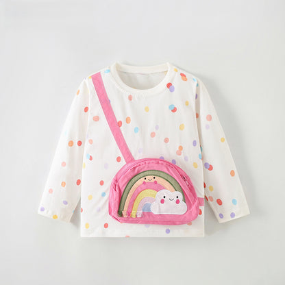 MyKids-USA® Spring and Autumn Baby Kids Girls Polka Dots Pattern Long Sleeves Top