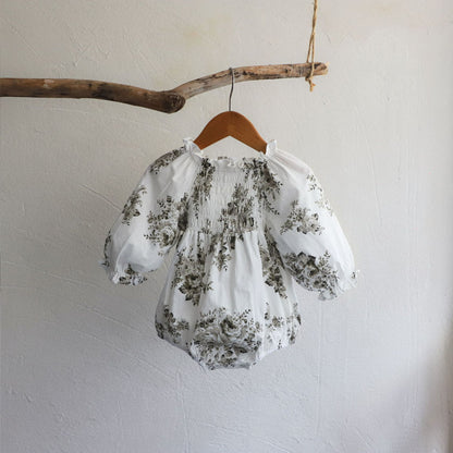 MyKids-USA® Autumn Arrival Baby Kids Girls Long Sleeves Vintage Flowers Pattern Bodysuit