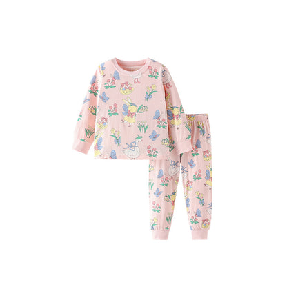 Spring and Autumn Girls Flowers Pattern Long Sleeves Top and Pants Clothing Set, MyKids-USA®, Baby & Toddler Outfits, MyKids-USA - Size/Age - 100 (2-3Y) - Color - Pink -  -  - TR2602011128-A.