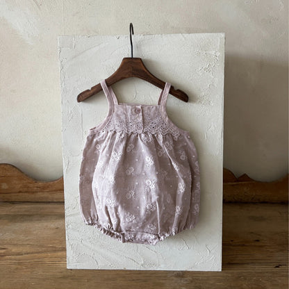 Summer Hot Selling Baby Kids Girls Vintage Sleeveless Flowers Embroidered Princess Onesies, MyKids-USA®, Baby One-Pieces, MyKids-USA - Size/Age - 66 (3-6M) - Color - Coffee -  -  - TR2505262021-A