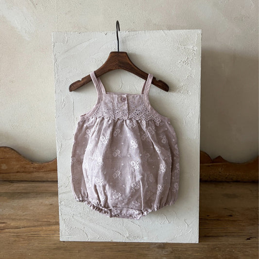 Summer Hot Selling Baby Kids Girls Vintage Sleeveless Flowers Embroidered Princess Onesies, MyKids-USA®, Baby One-Pieces, MyKids-USA - Size/Age - 66 (3-6M) - Color - Coffee -  -  - TR2505262021-A