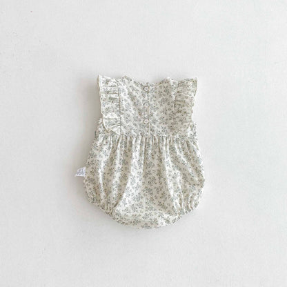 Summer Arrival Baby Girls Cute Fly Sleeves Butterfly-bows Decorated Floral Onesies, MyKids-USA®, Baby One-Pieces, MyKids-USA -  -  -  -  -  -  - 