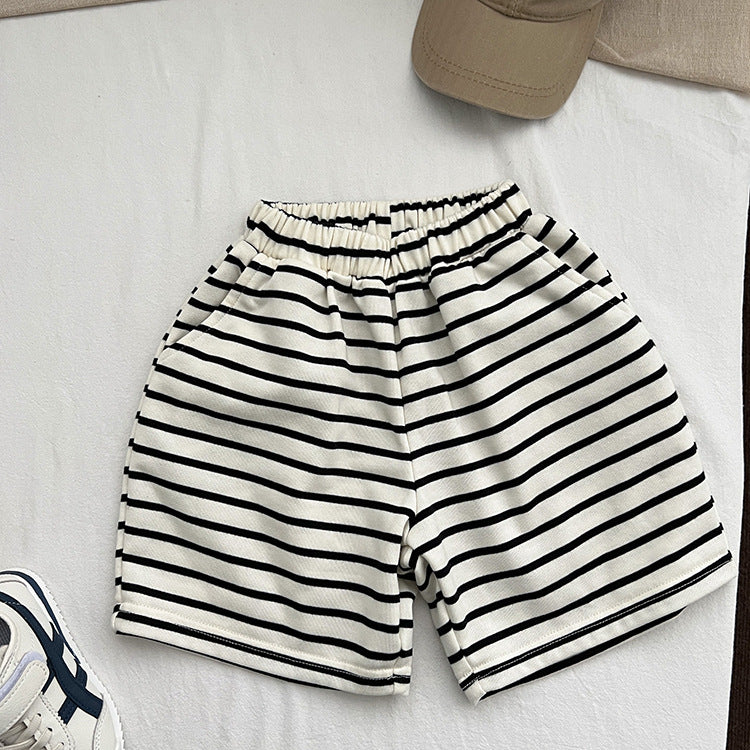 Baby Striped Pattern Fashion Sport Style Casual Shorts