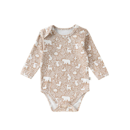 Spring Arrival Baby Unisex Long Sleeves Cartoon Pattern Crew Neck Bodysuit, MyKids-USA®, Bodysuits, MyKids-USA - Size/Age - 66 (3-6M) - Color - Apricot -  -  - TR2601301758-A.