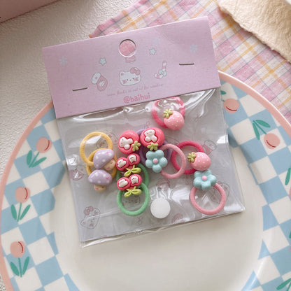 Cute Animals and Fruits Pattern Hair Tie, MyKids-USA®, Ponytail Holders, MyKids-USA - Size/Age - Average Size (0-12Y） - Color - Light Pink -  -  - TR2604172248-C.