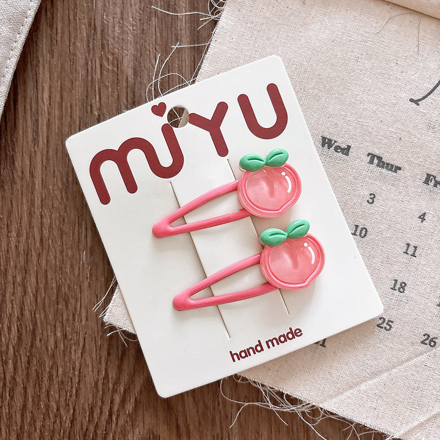 Collection of 2 Versatile Fruits Pattern Hair Clips, MyKids-USA®, Hair Pins, Claws & Clips, MyKids-USA - Size/Age - Average Size (0-12Y） - Color - Pink -  -  - TR2601061143-C.