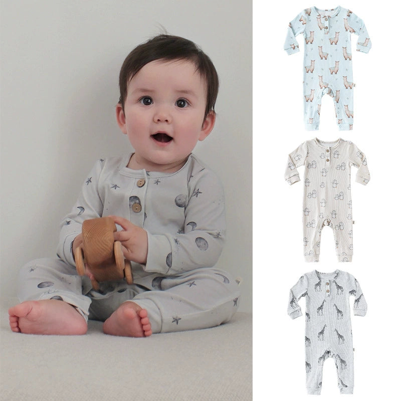 Autumn Arrival Baby Unisex Long Sleeves Casual Animals Pattern Rompers, MyKids-USA®, Baby One-Pieces, MyKids-USA -  -  -  -  -  -  - 