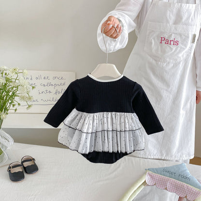 MyKids-USA® Autumn Arrival Baby Girls Long Sleeves Cute Color Patchwork Bodysuit