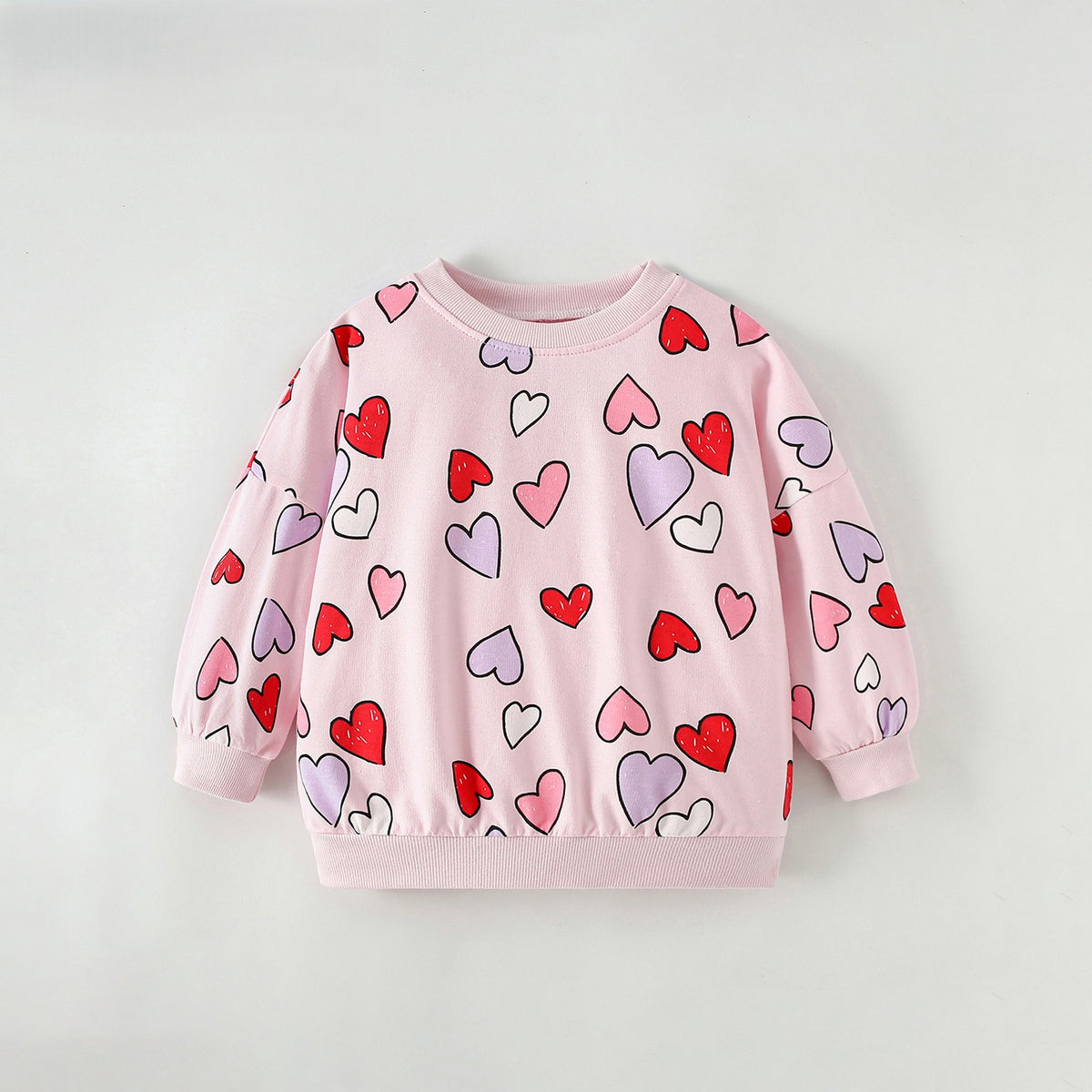 MyKids-USA® Spring and Autumn Baby Kids Girls Hearts Pattern Long Sleeves Top