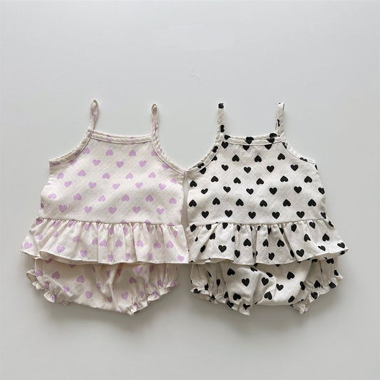 Baby Girl Heart Pattern Sling Tops With Shoers Sets, MyKids-USA®, Baby & Toddler Outfits, MyKids-USA -  -  -  -  -  -  - .