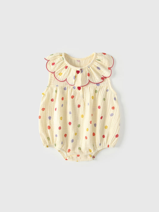 Design Summer Baby Kids Girls Sleeveless Polka Dots Pattern Onesies, MyKids-USA®, Baby & Children's One-Pieces, MyKids-USA - Size/Age - 66 (3-6M) - Color - Light Yellow -  -  - TR2605162317-A.