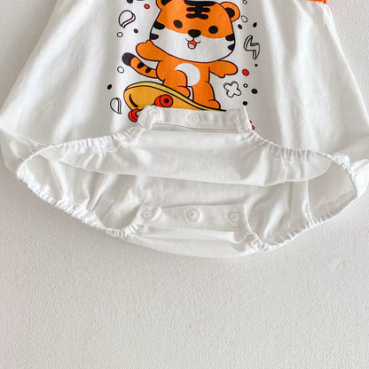 Summer Arrival Baby Unisex Cute Cartoon Tiger Pattern Sleeveless Onesies, MyKids-USA®, Baby One-Pieces, MyKids-USA -  -  -  -  -  -  - 