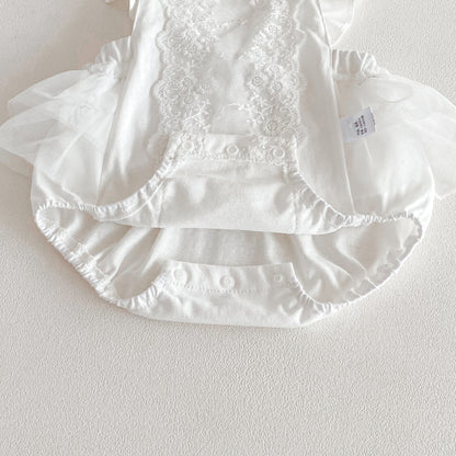Summer Arrival Baby Girls Sleeveless Flowers Lace Embroidered Pattern Strap Bodysuit, MyKids-USA®, Bodysuits, MyKids-USA -  -  -  -  -  -  - .