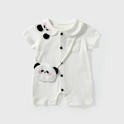 Summer Arrival Baby Unisex Short Sleeves Cute Panda Pattern Rompers, MyKids-USA®, Baby One-Pieces, MyKids-USA - Size/Age - 66 (3-6M) - Color - Beige -  -  - TR2505011718-A