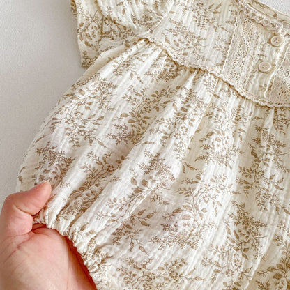 Summer Arrival Baby Girls Short Sleeves Vintage Floral Bodysuit, MyKids-USA®, Bodysuits, MyKids-USA -  -  -  -  -  -  - .