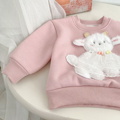 Winter Baby Kids Girls Long Sleeves Cute Sheep Pattern Pullover and Pants Fleece-Lined Warm Clothing Set, MyKids-USA®, Baby & Toddler Outfits, MyKids-USA -  -  -  -  -  -  - 