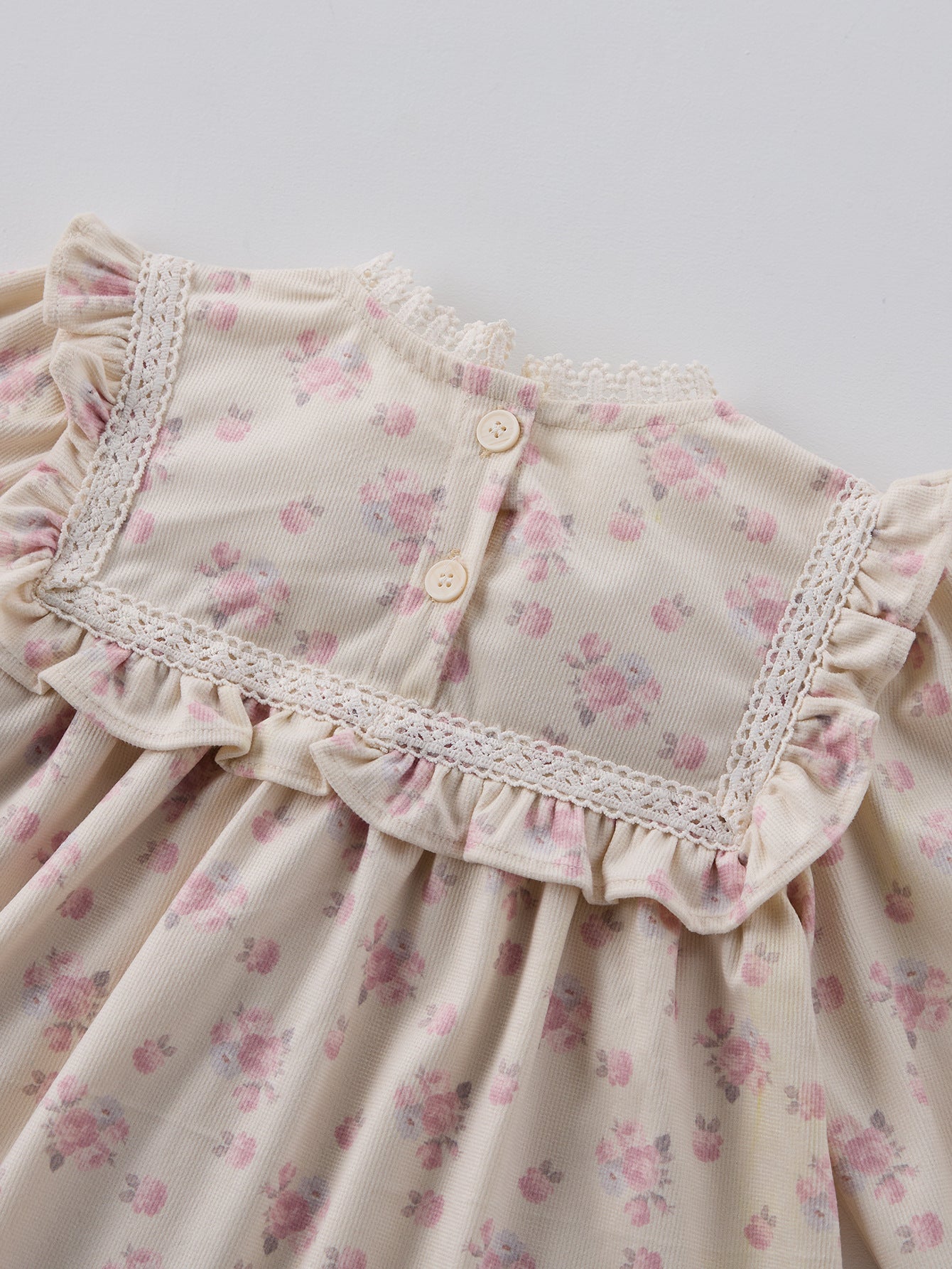 Spring and Autumn Floral Printed Long-sleeved Dress with Lace Neck for Stylish Girls, MyKids-USA®, Baby & Toddler Dresses, MyKids-USA -  -  -  -  -  -  - 