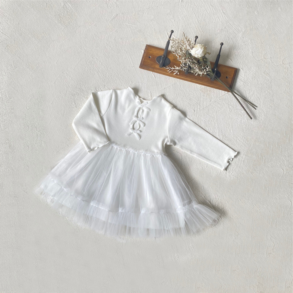 MyKids-USA® Autumn Tulle Patchwork Baby Kids Girls Princess Long Sleeves Dress