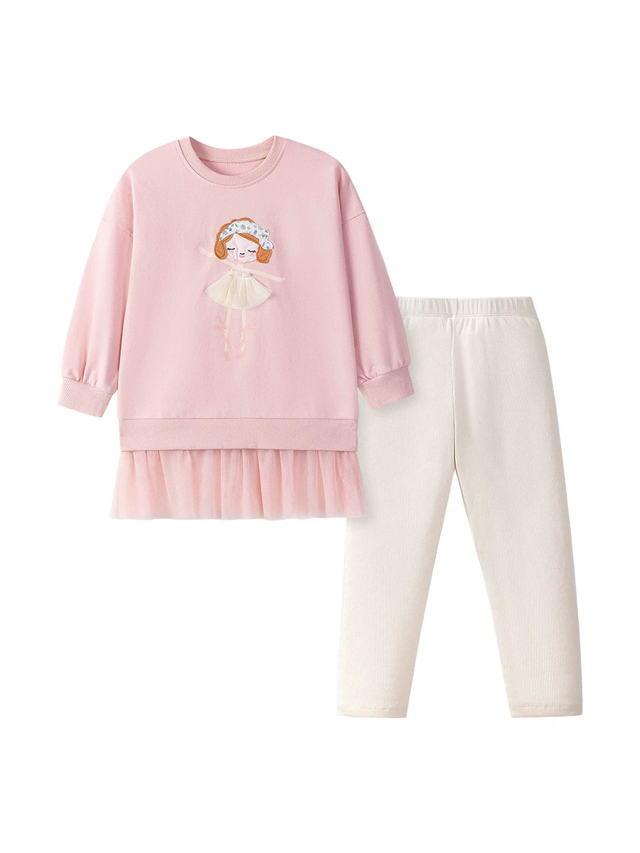 Spring and Autumn Girls Princess Cartoon Pattern Long Sleeves Sweatshirt and Plain Pants Clothing Set, MyKids-USA®, Baby & Toddler Outfits, MyKids-USA -  -  -  -  -  -  - 