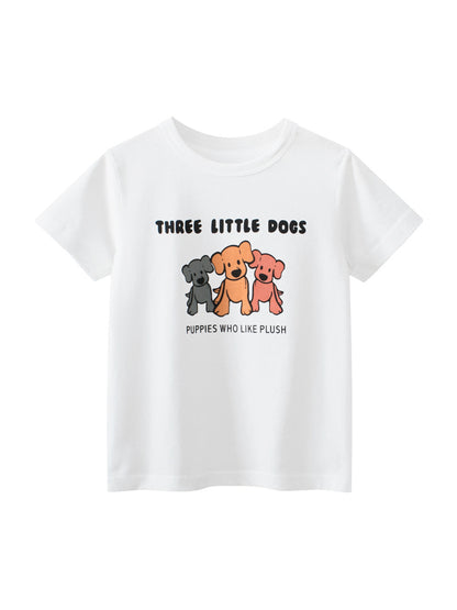 Boys’ Animal And Letters Print T-Shirt In European And American Style