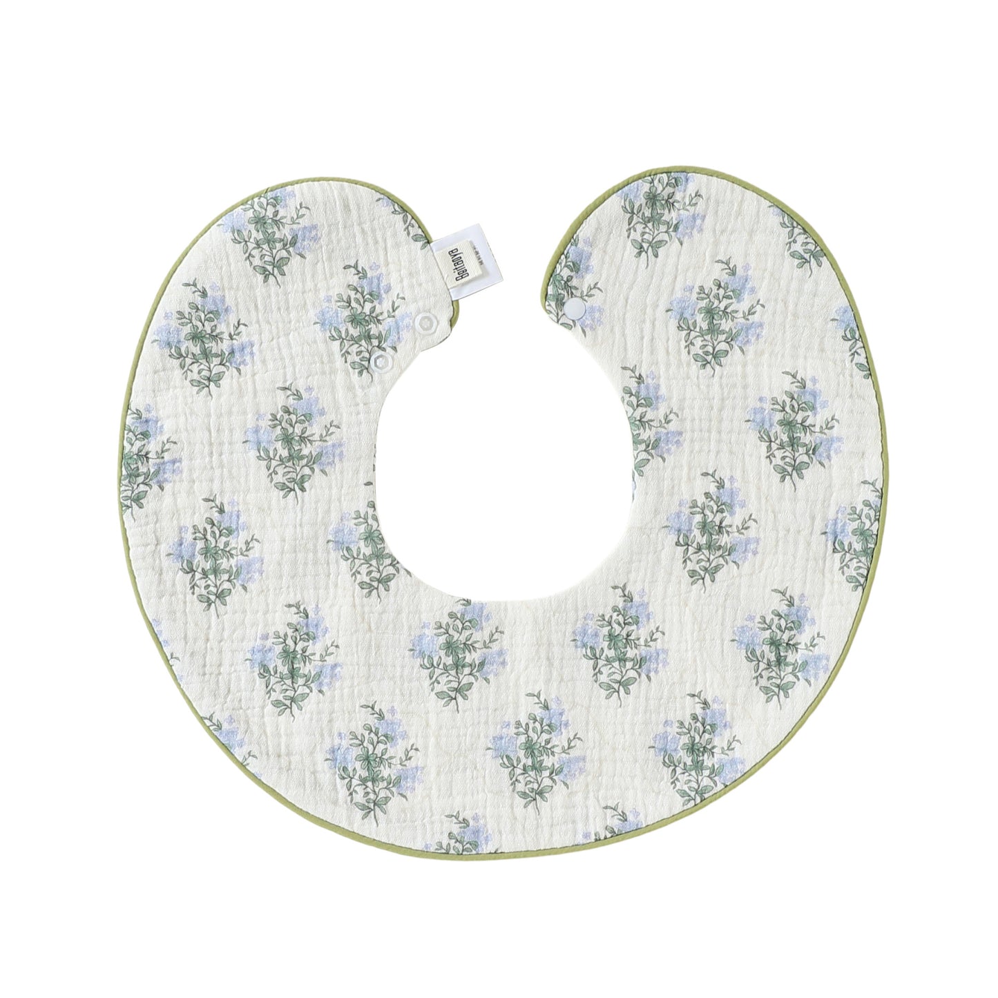 Adorable Vintage Floral Pattern Snap-on Round Shaped Bib, MyKids-USA®, Bibs, MyKids-USA - Size/Age - S (0-1Y) - Color - Light Green -  -  - TR2605202212-D.