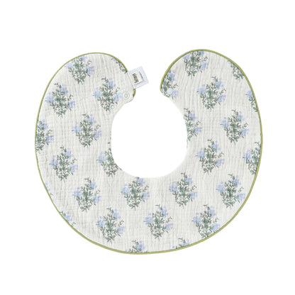 Adorable Vintage Floral Pattern Snap-on Round Shaped Bib, MyKids-USA®, Bibs, MyKids-USA - Size/Age - S (0-1Y) - Color - Light Green -  -  - TR2605202212-D.