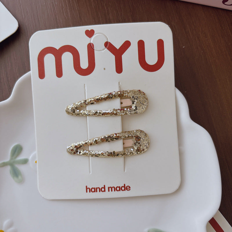 Collection of Sequins Hair Clips, MyKids-USA®, Hair Pins, Claws & Clips, MyKids-USA - Size/Age - Average Size (0-12Y） - Color - Gold -  -  - TR2605032144-B.