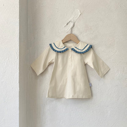 MyKids-USA® Autumn Arrival Baby Kids Girls Long Sleeves Preppy Collar Dress