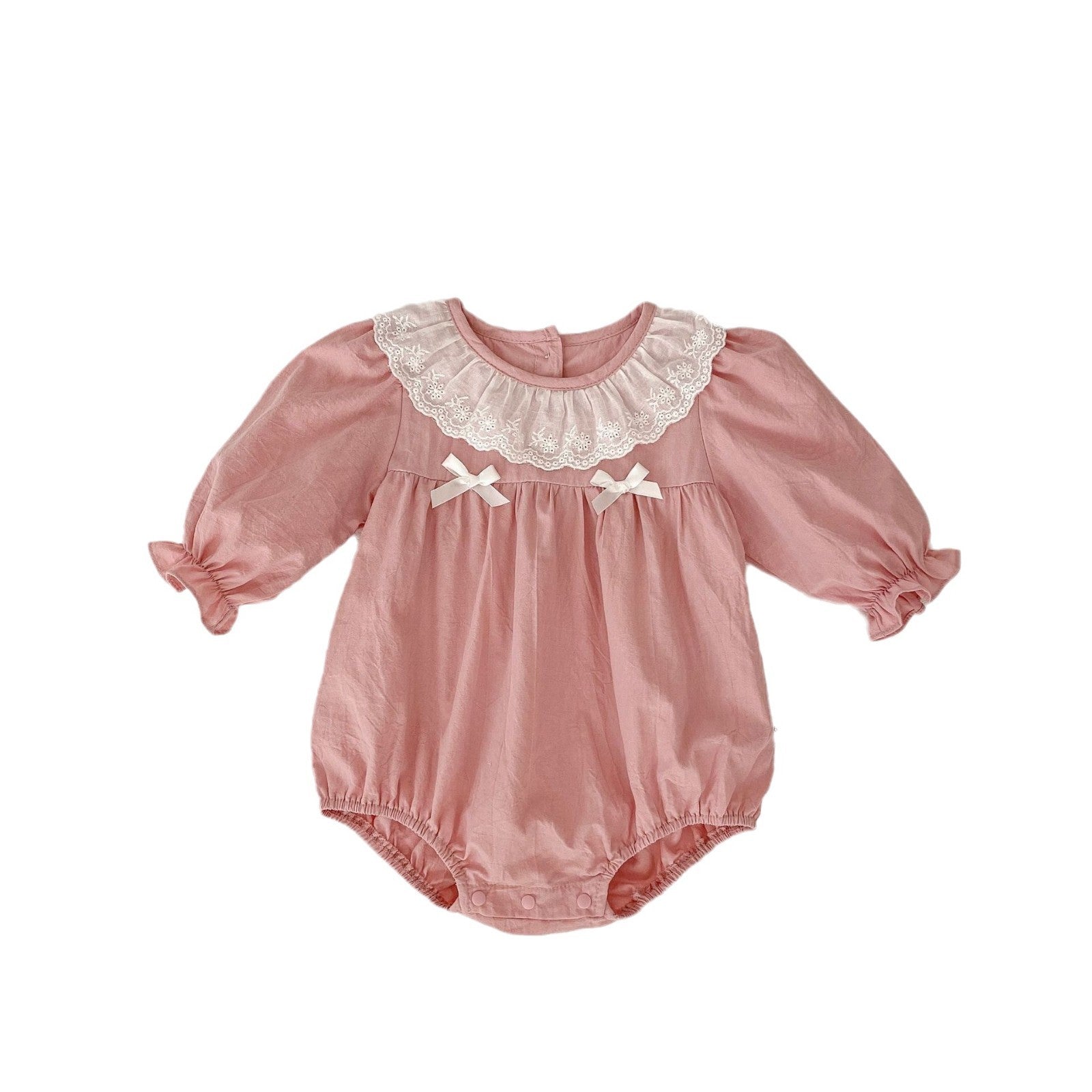 Spring Arrival Baby Girls Long Sleeves Floral Embroidered Collar Onesies Bodysuits, MyKids-USA®, Baby One-Pieces, MyKids-USA -  -  -  -  -  -  - 